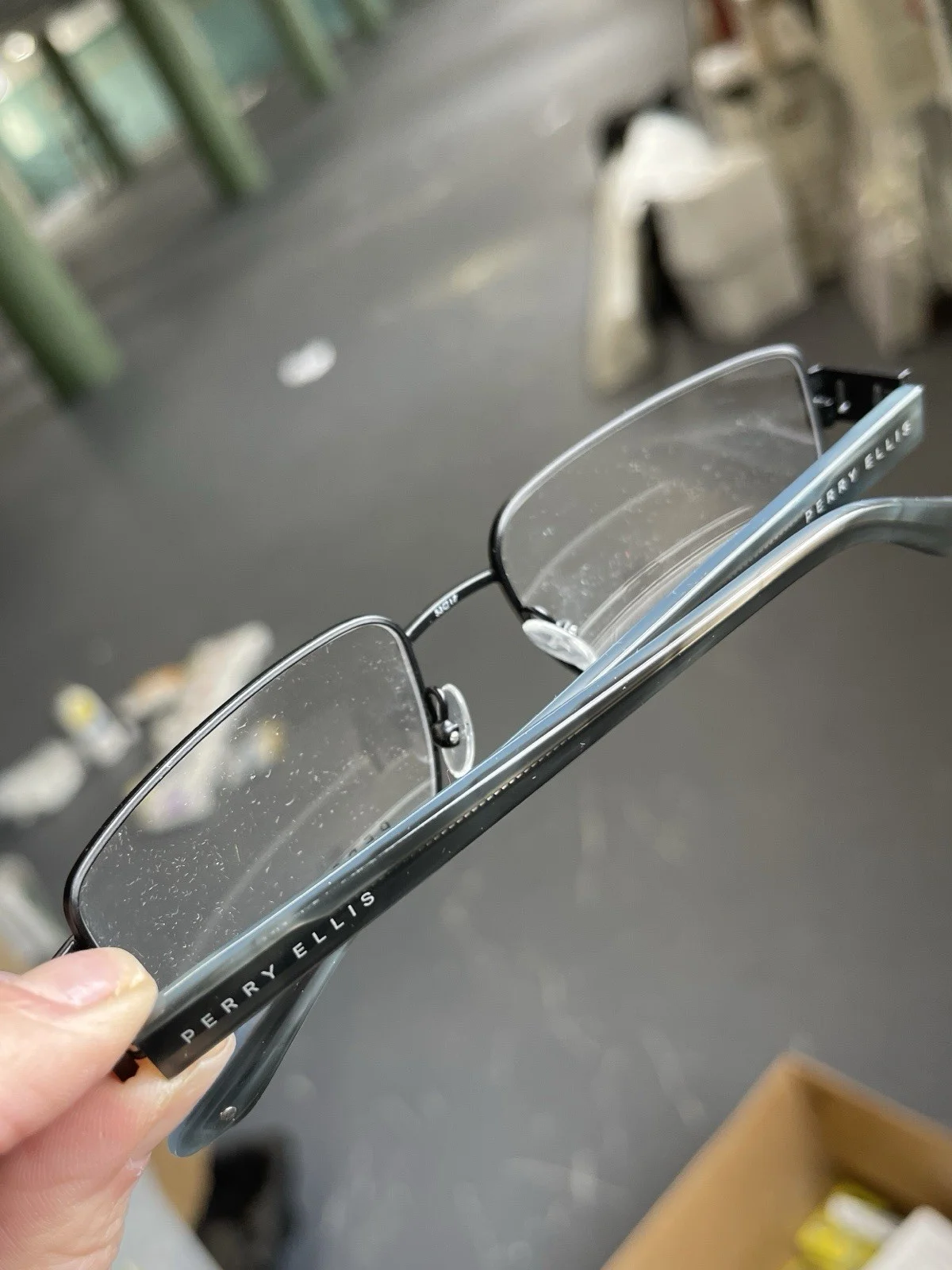 Perry Ellis PE 339-3 Black / Blue 53-17-135 Rectangle Eyeglasses Frames Men NEW 2